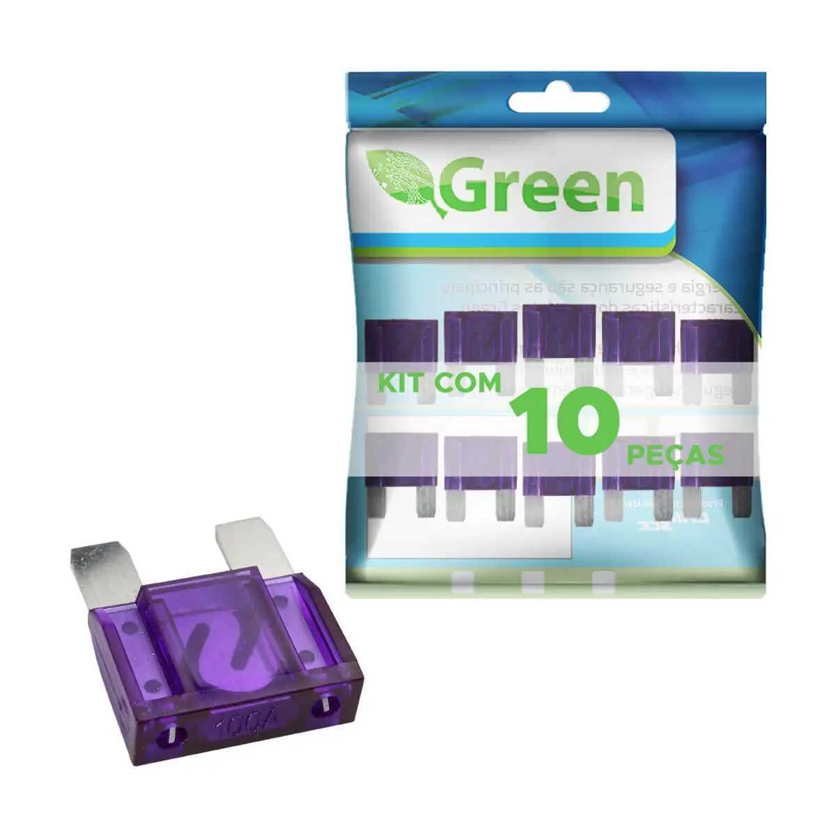 10x Auto Fuse Large Blade 100 Amp Purple-Green