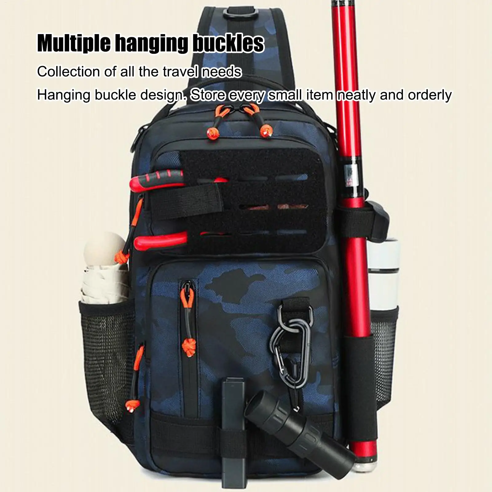 

Рюкзак для рыбалки, сумка для снастей - легкая сумка для хранения снастей - Рюкзак для рыбалки с держателем удочки