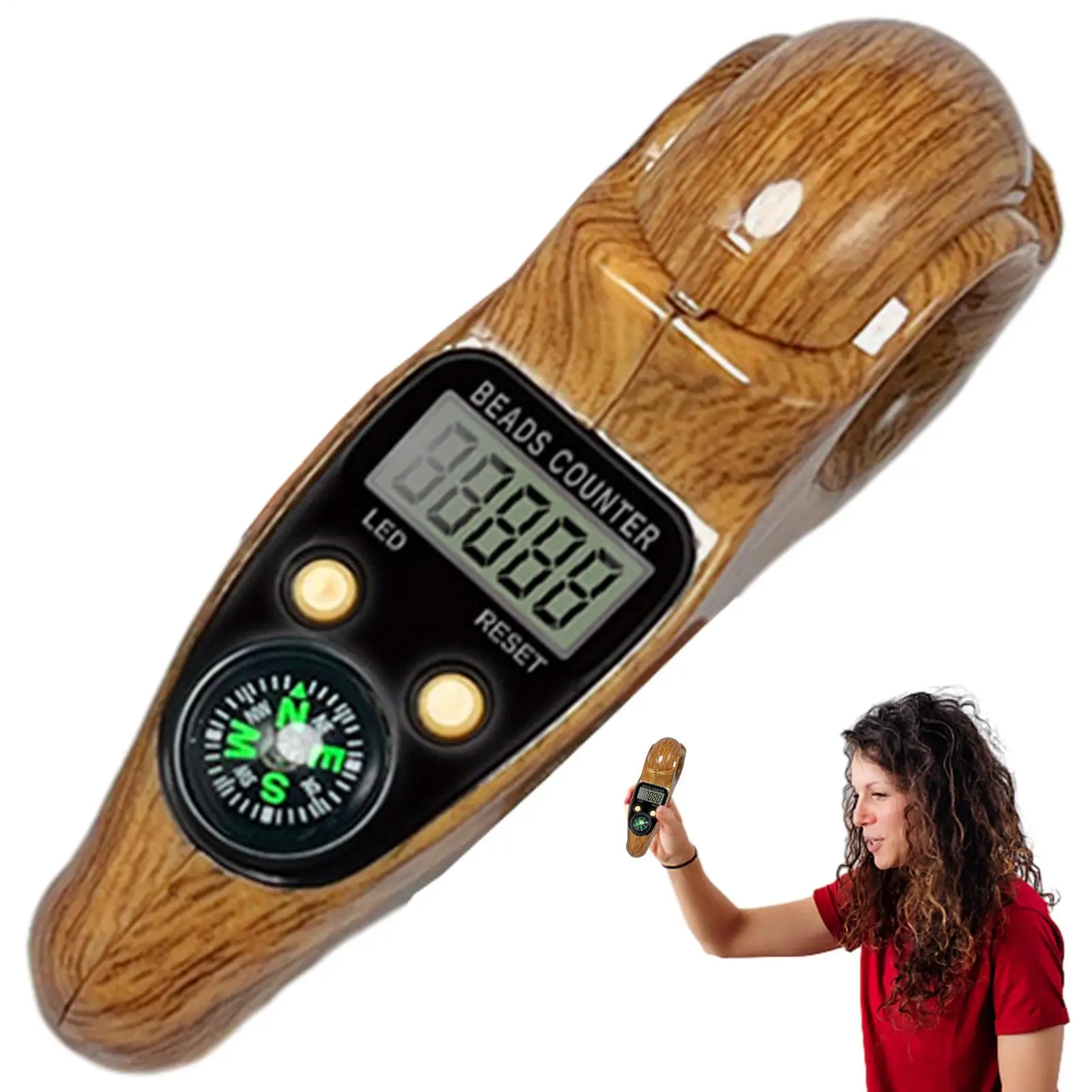 Handheld Prayer Beads Counter Prayer Beads Finger Tally Counter With Compass Prayer Beads Counter Finger Counter