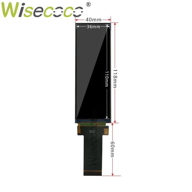 Wisecoco Stretched Bar LCD Display 4.6 Inch 320x960 3:1 Ultrawide  Long Strip Screen SPI RGB Port HDMI-Compatible Driver Board