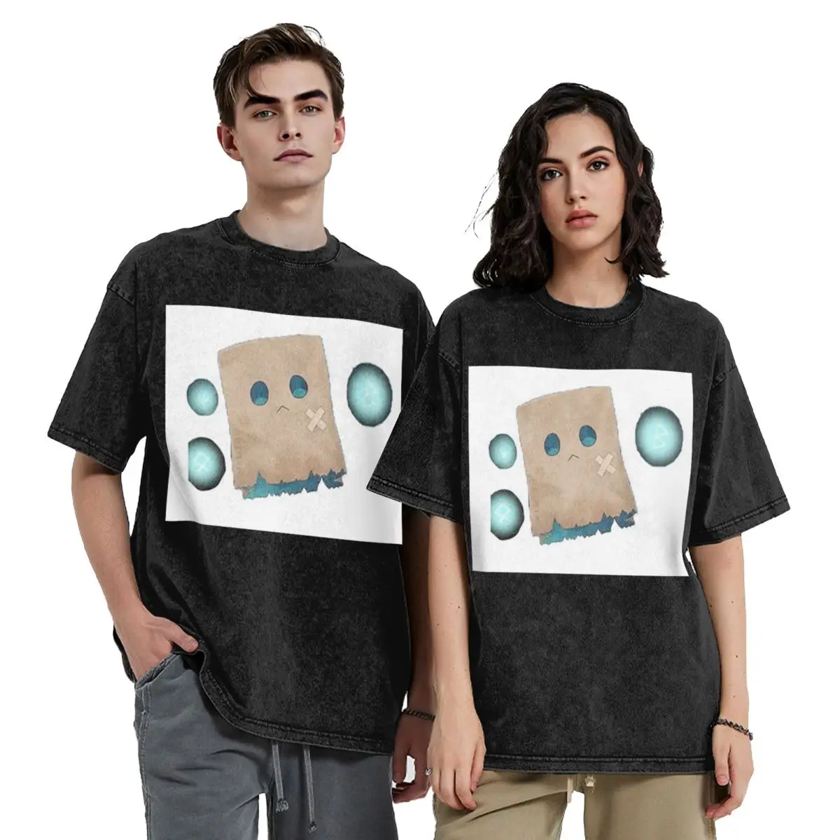 Nanashi Mumei - Nameless Friend Washed T Shirts Harajuku Short Sleeve Hip Hop T-Shirt Streetwear Tops Tees for Men Women