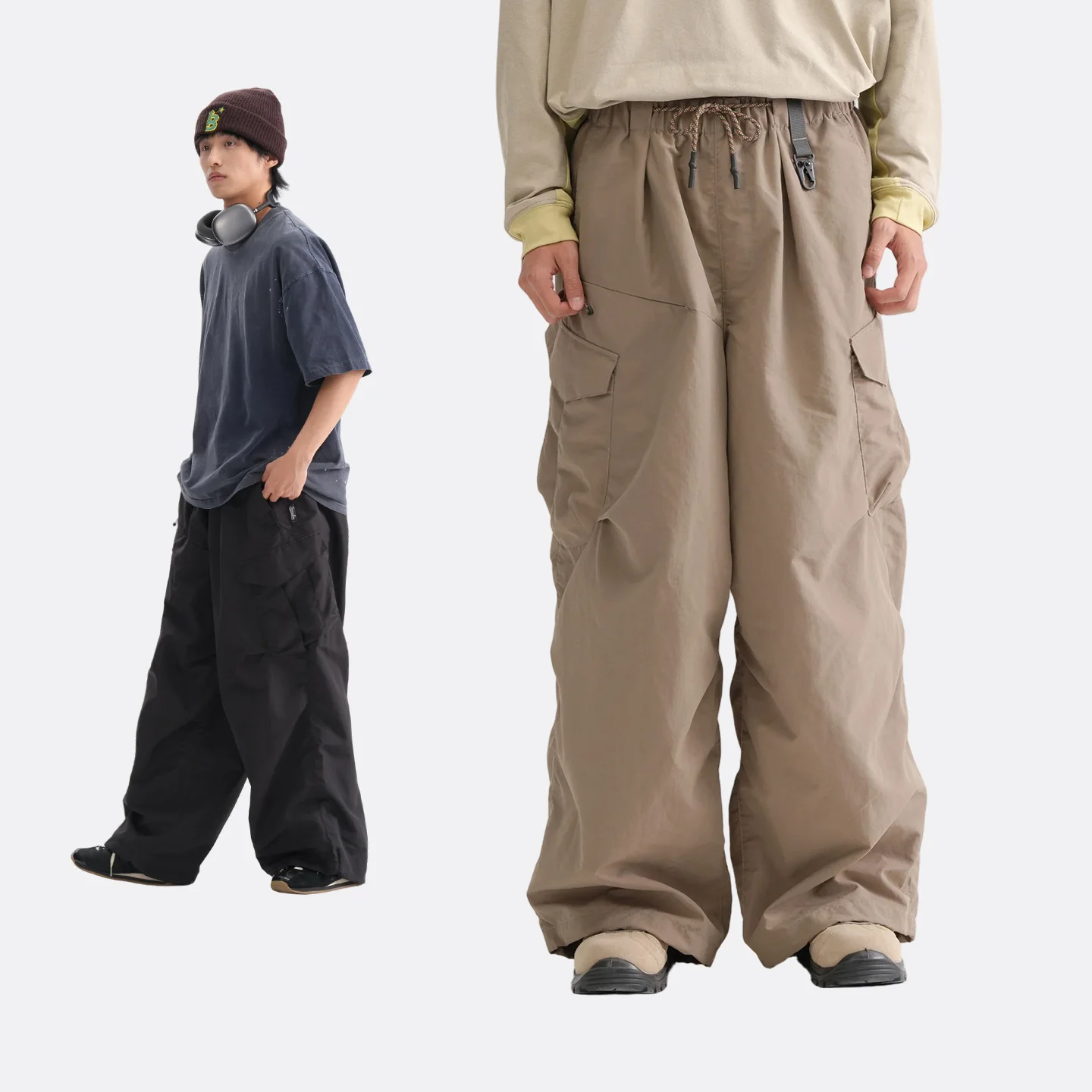Outdoor Lightweight Functional Paratrooper Pants Anti-splashing Windproof Quick-drying Ultra-loose Multi-pocket Tooling Trousers