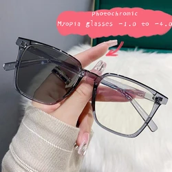 Photochromic Glasses Myopia Glasses -1.0To-6.0 Women's Sunglasses TR Material Anti Blue Light Glasses for Women Glasses for Men