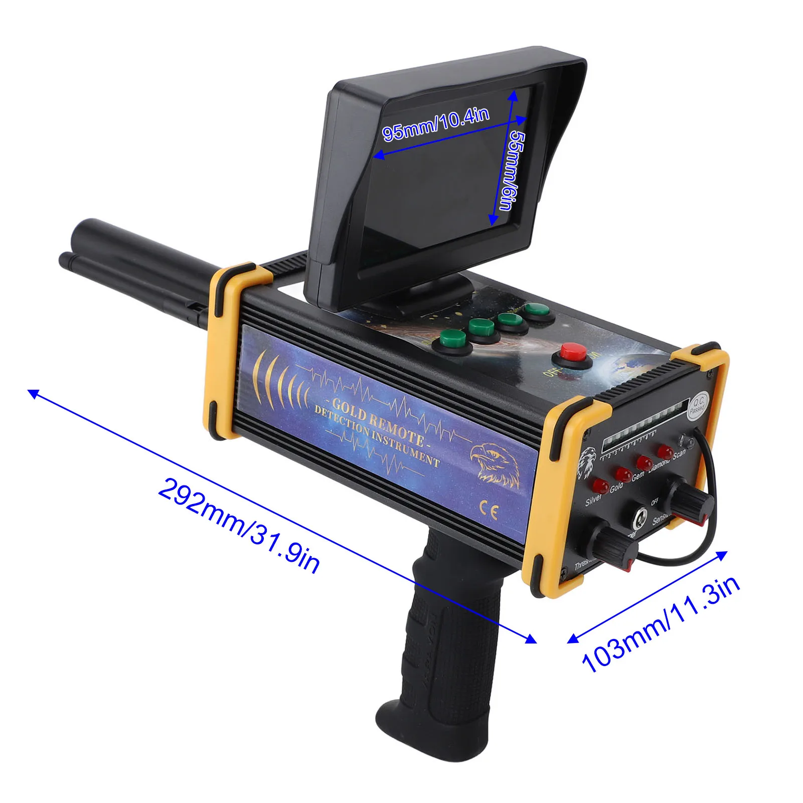 Metal Detector Metal Location Machine 400 To 470mhz Aluminum High Accuracy Stable 100 To 240V with Display for Copper for Gold