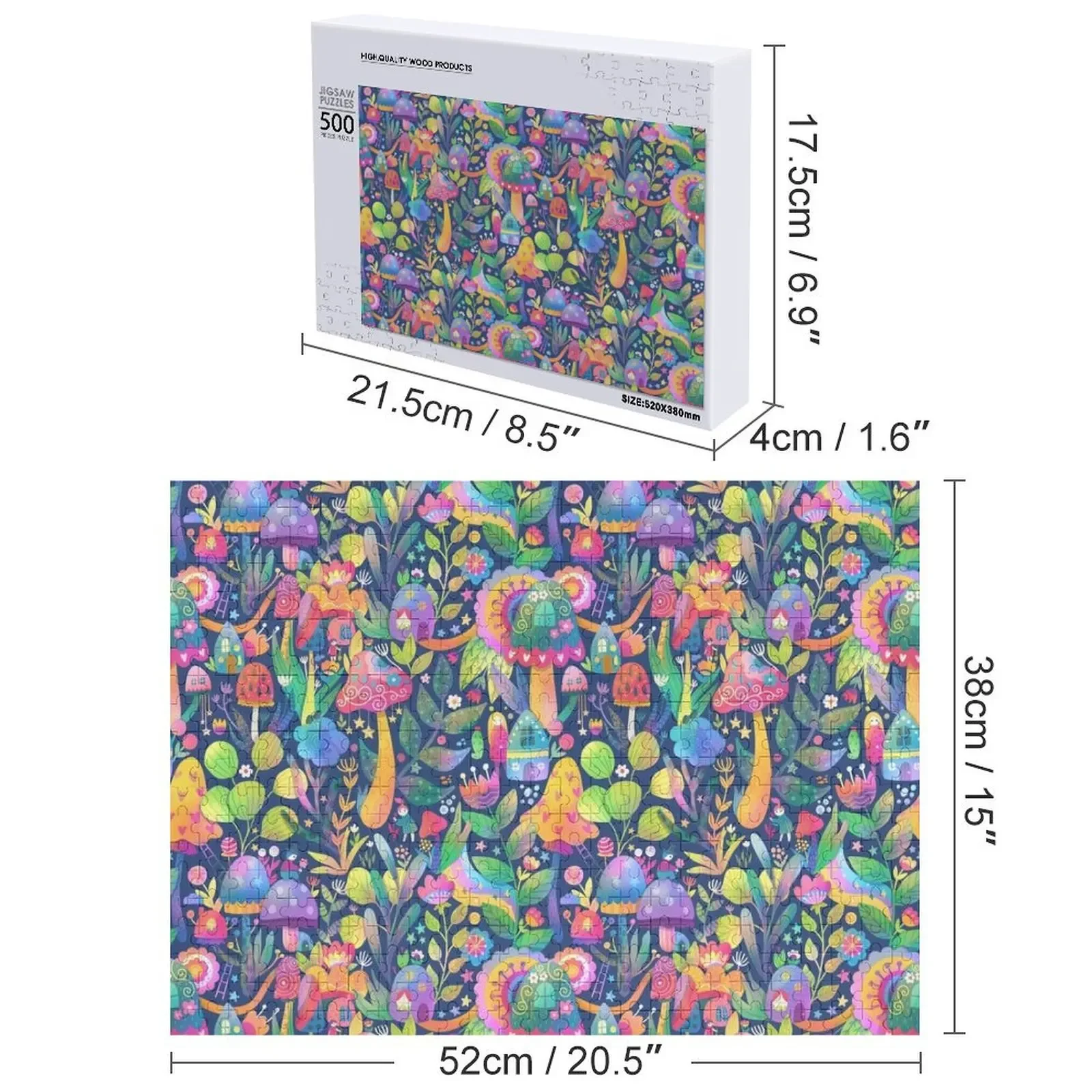مضحك الفطر نمط بازل قطع لعبة الأطفال هدايا مخصصة الخشب صور لغز شخصية #4