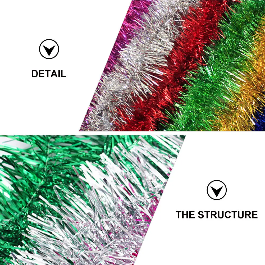 

10Pcs Christmas Garland Festive Decorative Ribbon Wall Hanging Party Supplies Sparkling Hanging Garland Christmas Party Supplies