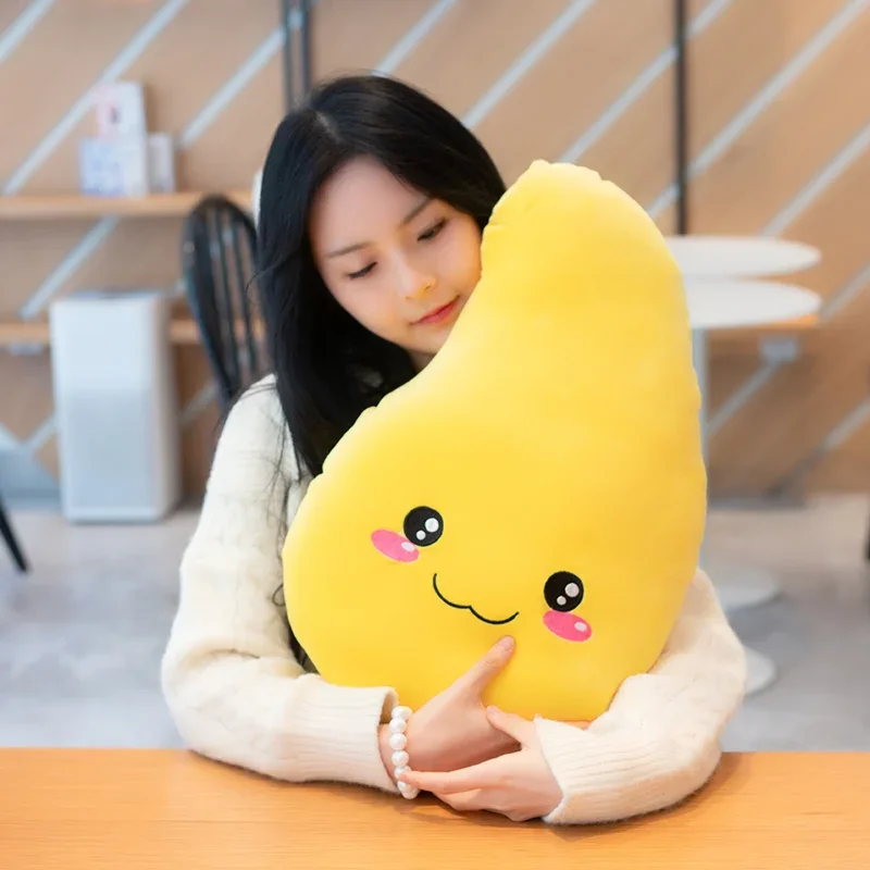 Kawaii Fruit Mango Pop Pluche Kussen Gevuld Knuffelig Geel Plushie Lachend Gelukkig Gevulde Peluche Timmerhout Kussen Thuis Sofa Decor