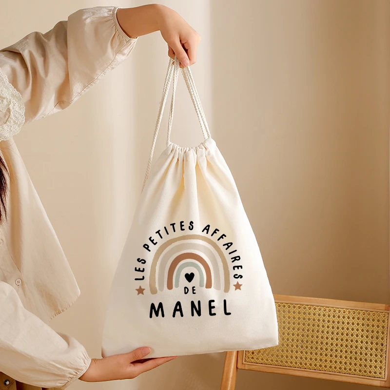 Rainbow Patterns Drawstring Bag Kindergarten for Kids Sports Bag Preschool Bag Gym Dance Girls Shoe Pouch Christmas Gifts