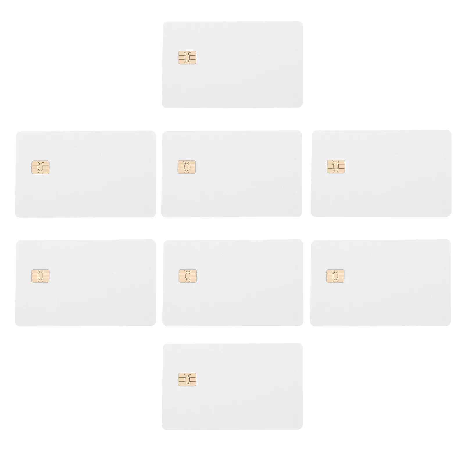 8Pcs Blank Printable PVC Id Cards 4442 Contact Chip Waterproof for Driver License Employee Badge Membership Card Smart Ic