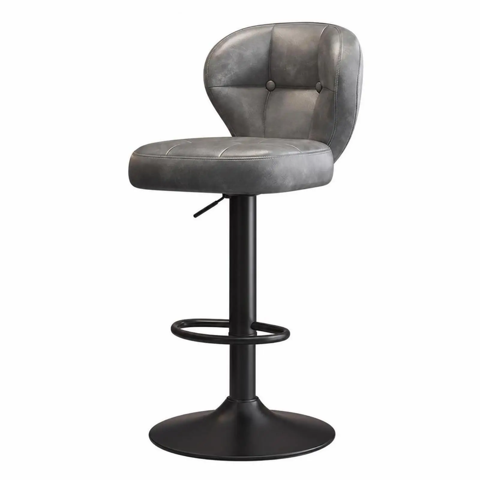 360 Degree Rotating Bar Stool with Ergonomic Backrest and Padded Seat Cushion for Home Bar Counter Height Use