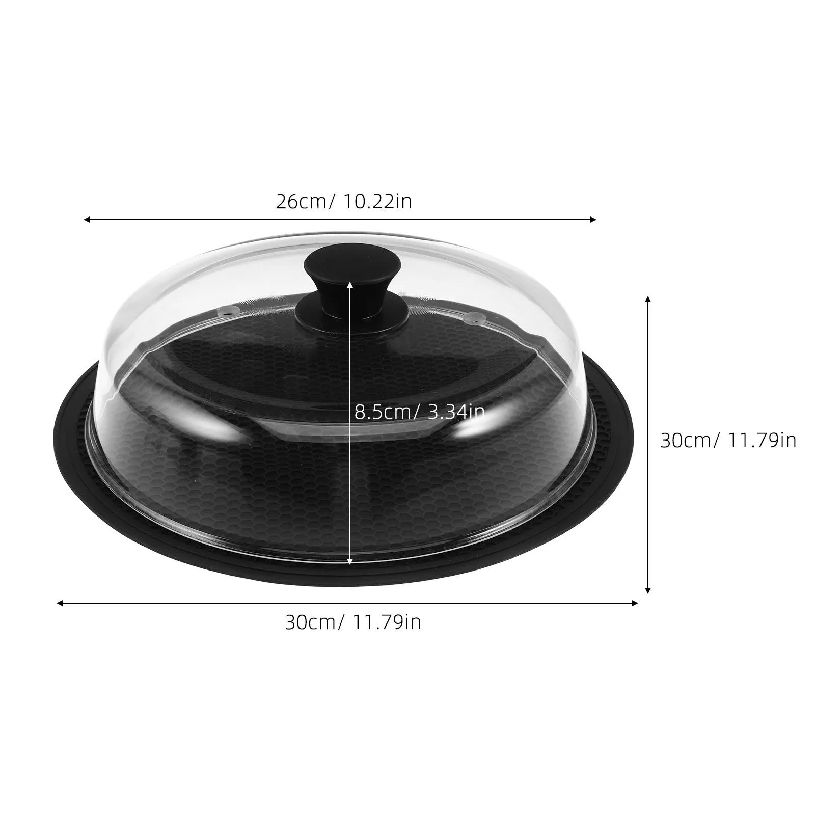Glass Microwave Splatter Cover 10 Inch Heat Resistant Borosilicate Glass Lid Anti-Splatter Guard Vent Dishwasher