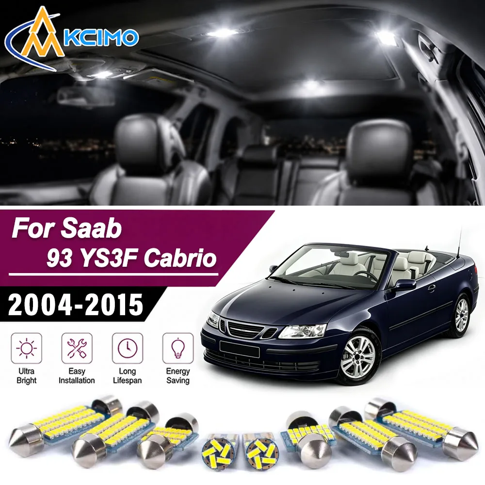 Plug And Play Canbus Error Free LED Interior Bulbs Accessories For Saab 93 YS3F Cabrio Convertible 2004-2015 Interior Lights