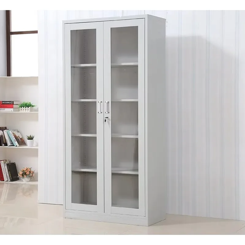Factory Cheap Price White  Office Filing Cabinet Steel Swing Door Storage Steel Home Cabinet Within 5 Layers Cupboard