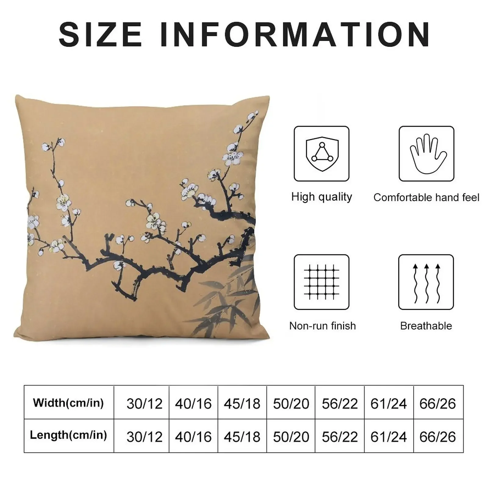 White Plum Blossom With Bamboo Throw Pillow christmas decorations for home 2025 Christmas Covers For Cushions pillow