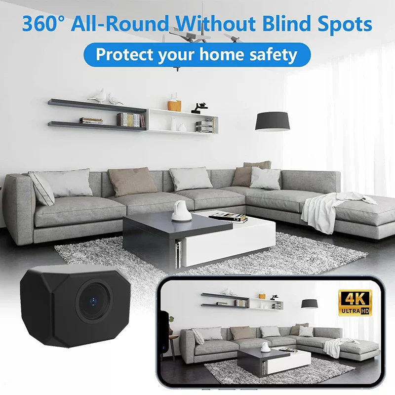 4K HD Mini Camera WiFi IP APP Remote Monitoring Lightweight Portable Camcorder Smart Home Surveillance Security Camera