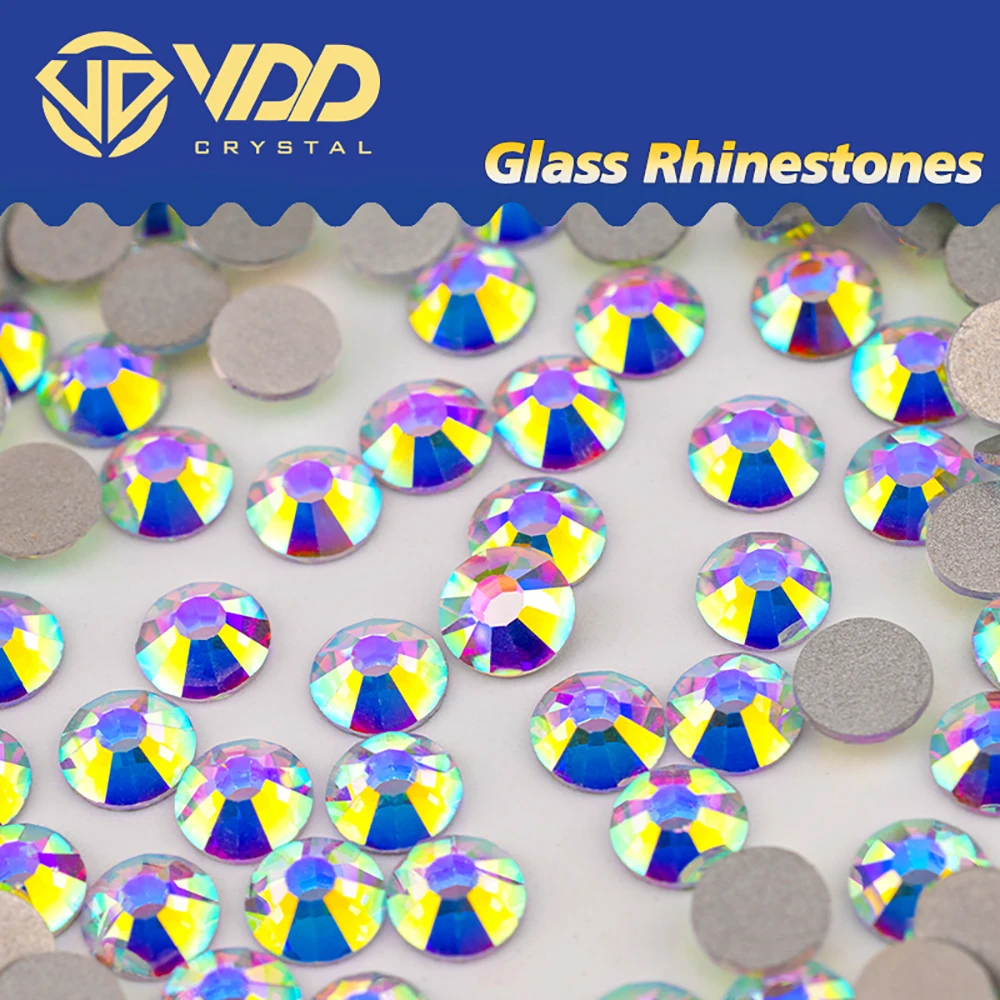 VDD SS3-SS50 Hochwertige Glas-Strasssteine, helle Kristalle, flache Rückseite, glitzernde Strasssteine für DIY-Handwerk, Nagelkunst-Dekoration – Detail 2