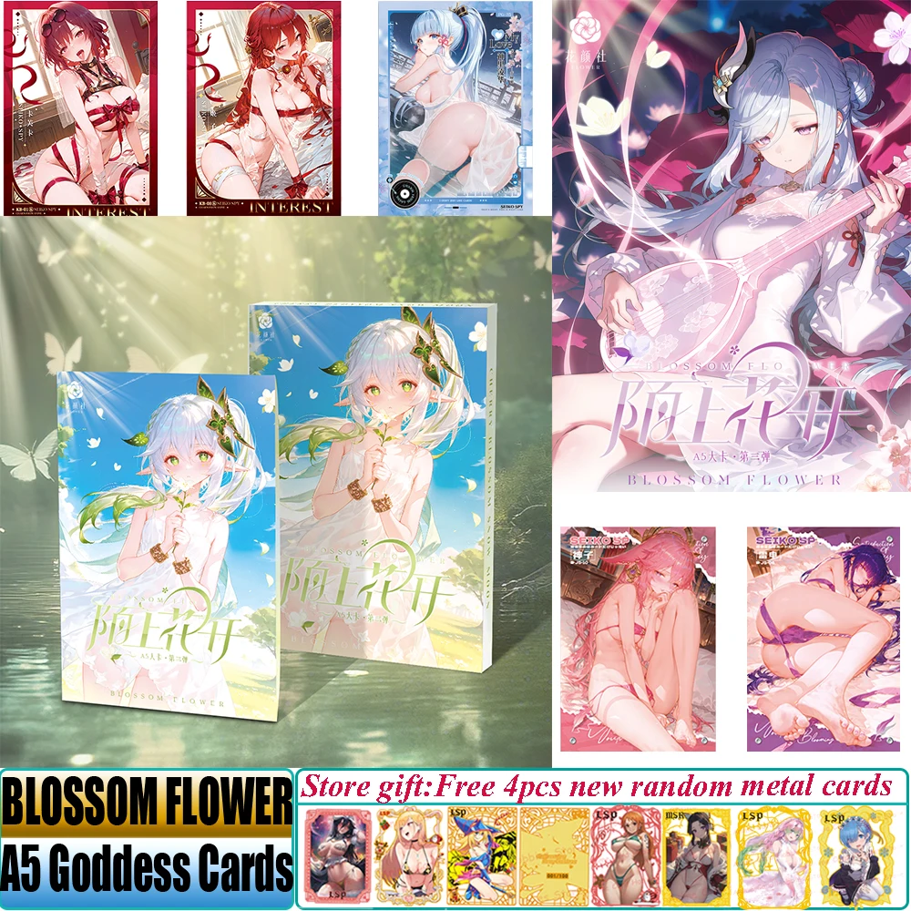 

Blossom Flower Third Bullet A5 Collection Card Hua Yan She Anime Girl TCG CCG Spicy Swimsuit Bikini Goddess Card Doujin Toy Gift
