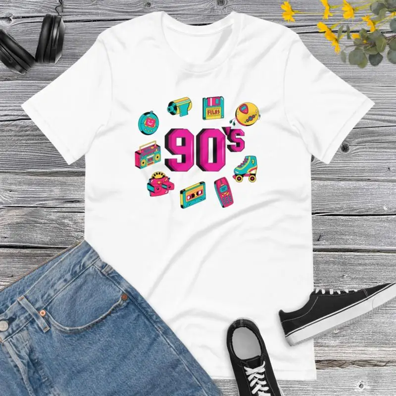 

Винтажная футболка «Назад в 90-е» в стиле ретро, ностальгический костюм для вечеринки, команда на день рождения