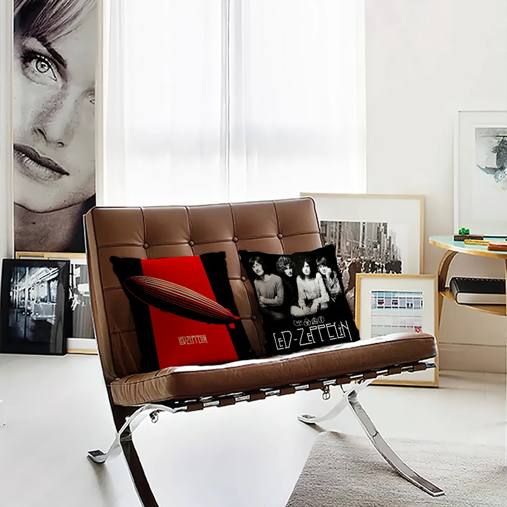 The Band L-Led Z-Zeppelin غطاء وسادة ناعم مريح لأريكة غرفة المعيشة ديكور المنزل والمكتب أغطية حماية