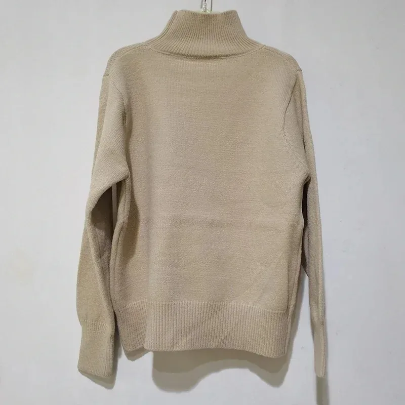 Autumn Winter Cashmere Sweater Tops Jumper Warm Thick Turtleneck Sweater Women Vinatge Casual Loose Pullover Truien Dames