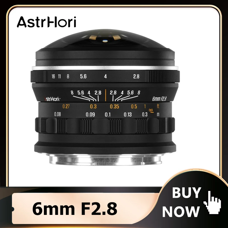 

AstrHori 6mm F2.8 Circular Fisheye Lens Ultra Wide for Nikon Z Sony E Canon RF L Mount Full-Frame Manual Focus Camera Lens