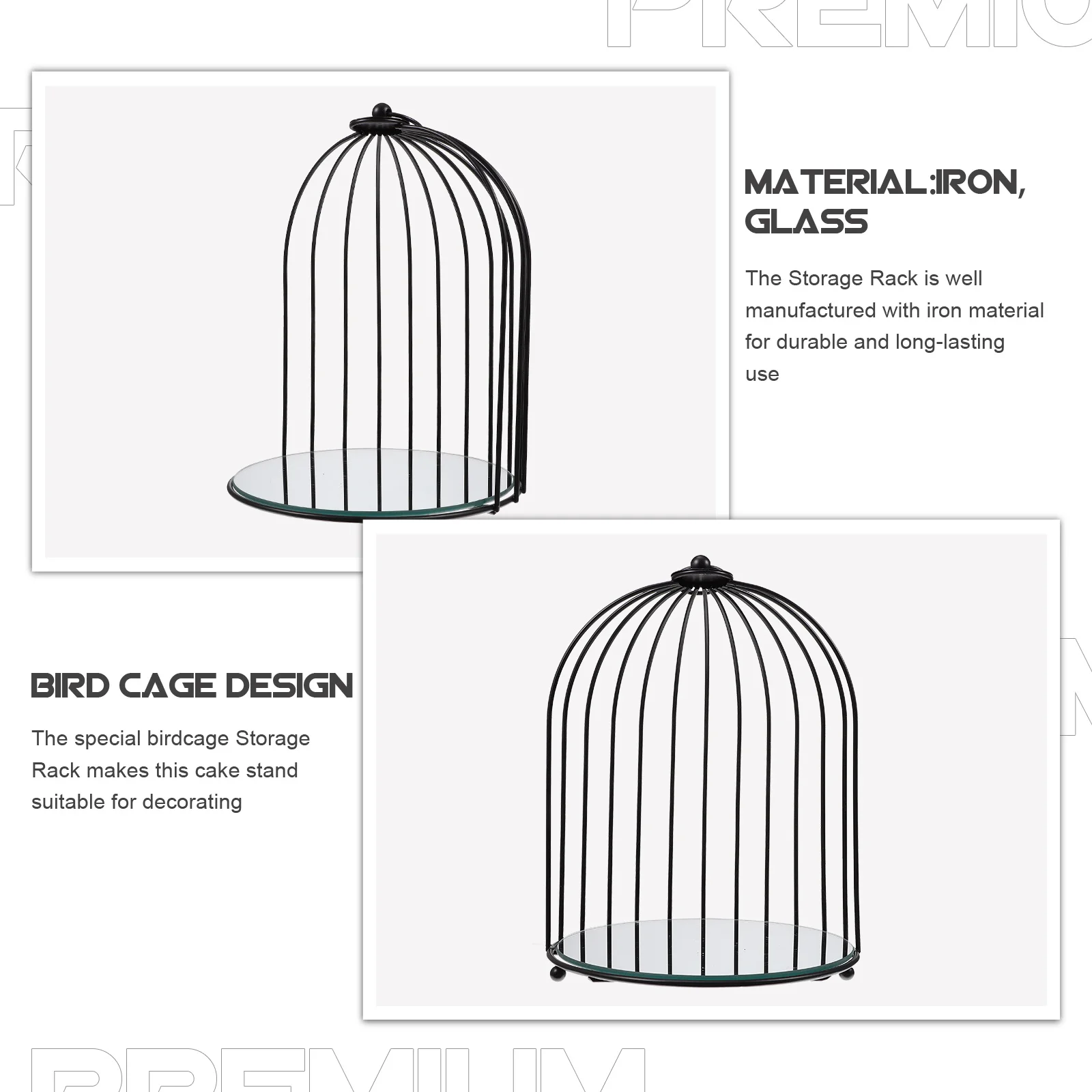 

Birdcage Shape Iron Cosmetics Organizer Rack Nordic Style Makeup Display Stand Perfume Shelf Decorative Holder