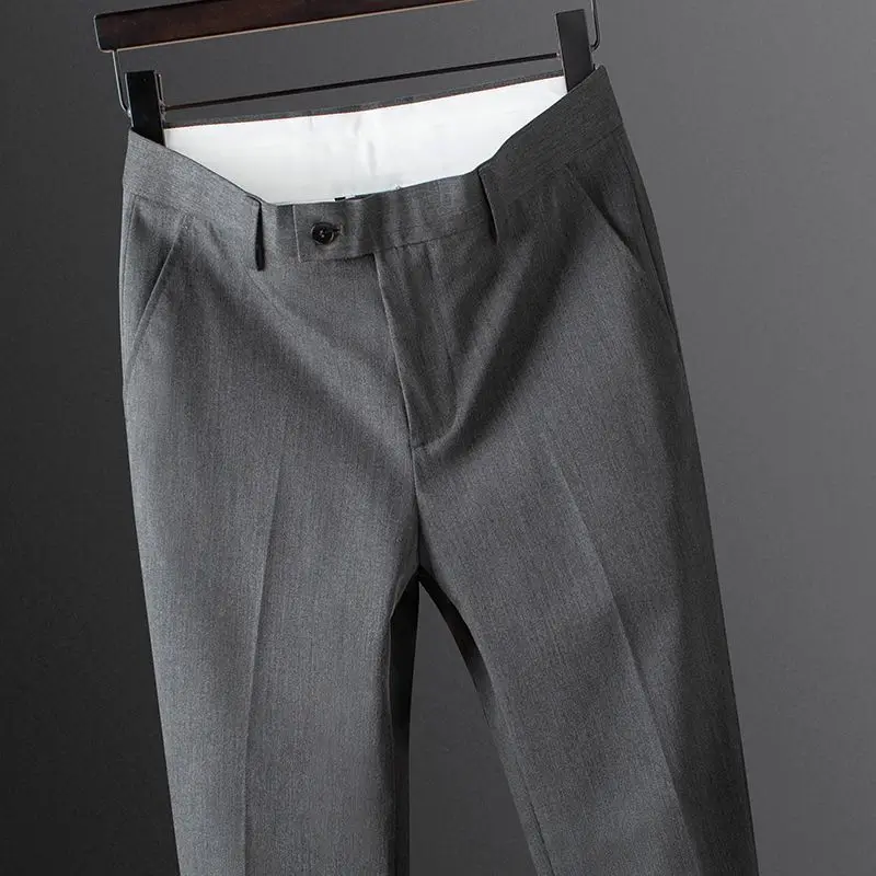 

Men's Gray Pants Draped Effect, Non-Iron Business Casual Thin Professional Style