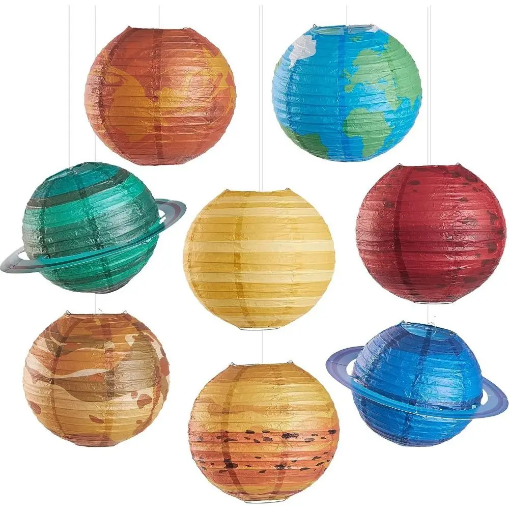 

Creative Foldable Hanging Planet Paper Lanterns Hanging Portable Starry Paper Lanterns Paper Eight Planets Paper Lantern Party