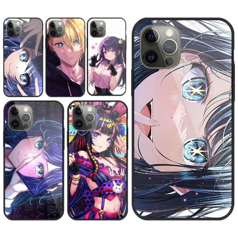 Anime Oshinoko AI Phone Case for iPhone 14 13 12 11 XS X 8 7 6 Plus Mini Pro Max SE 2022 PC Glass Phone Cover