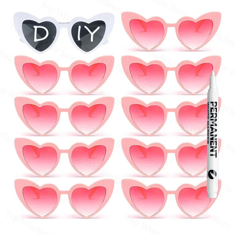 12-100 Pcs Wedding Personalized Sunglasses Bulk Custom Sunglasses with Paint Pens for Adult DIY Birthday Wedding Party Favors image 3