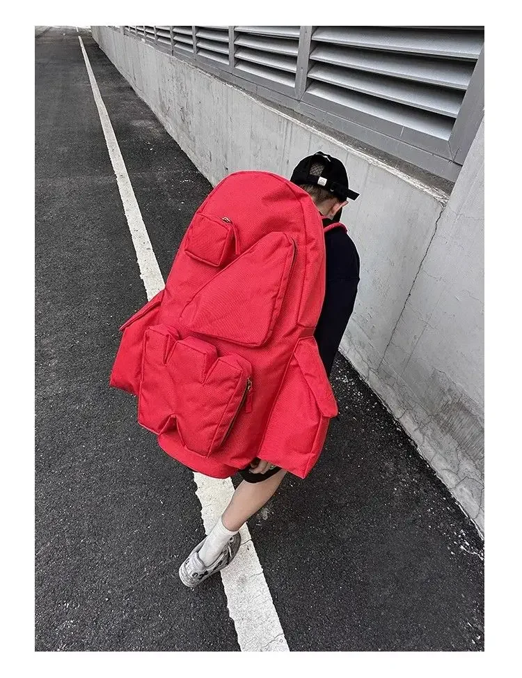 Nylonowy plecak w kształcie rakiety, nowy, unisex, odporny na zachlapania plecak podróżny o dużej pojemności, w stylu ulicznym