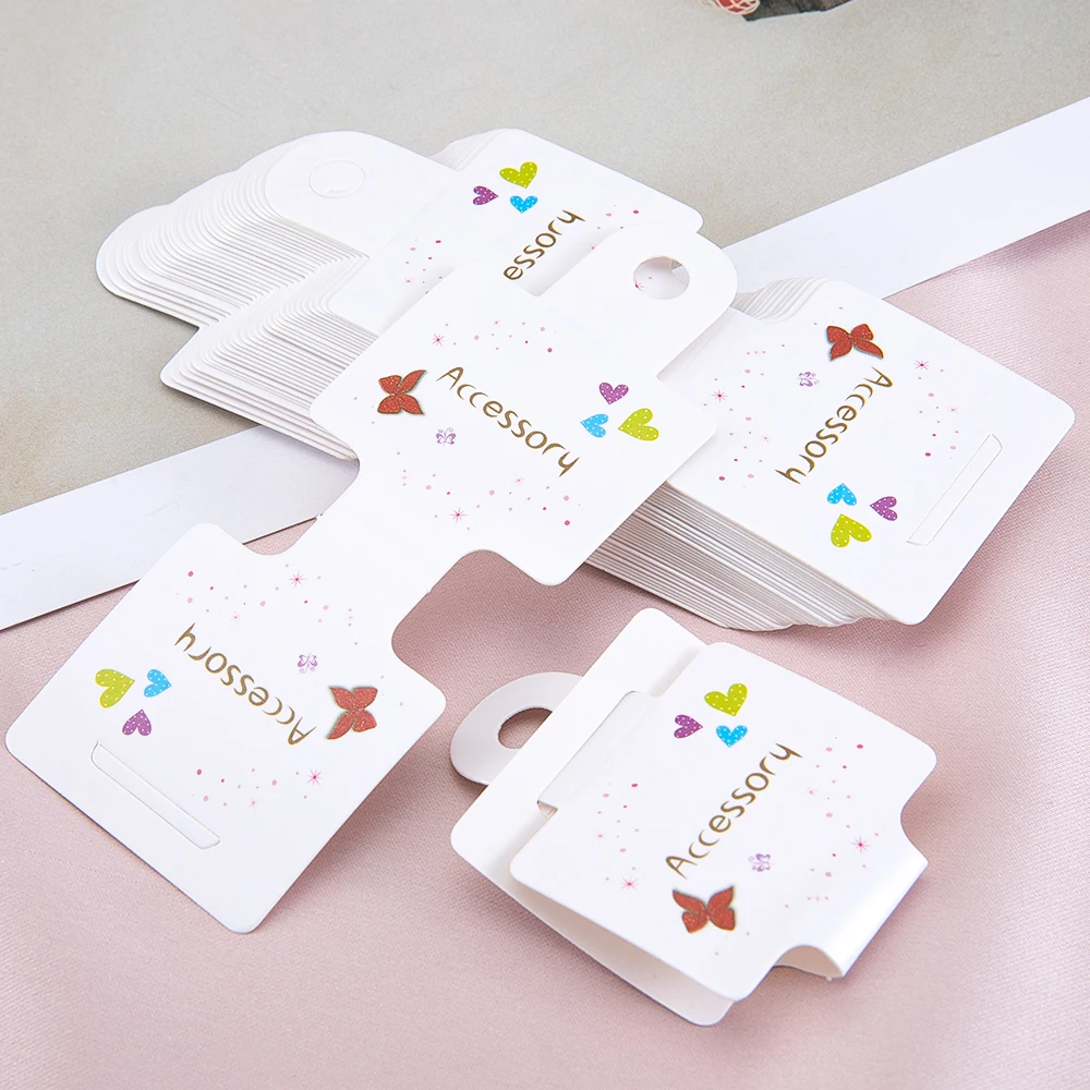 

50pcs Jewelry Display Card Price Tag Foldable Paper Card for DIY Necklace Bracelet Headband Hairband Hanging Card Retail Lable