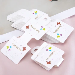 50pcs Jewelry Display Card Price Tag Foldable Paper Card for DIY Necklace Bracelet Headband Hairband Hanging Card Retail Lable