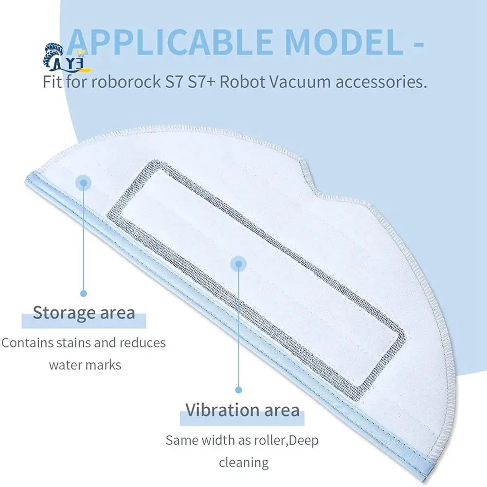 AY03-6 pacote almofadas de esfregão de substituição a vácuo para roborock s7 s7 + t7s plus acessórios reutilizáveis almofada macia de microfibra molhada