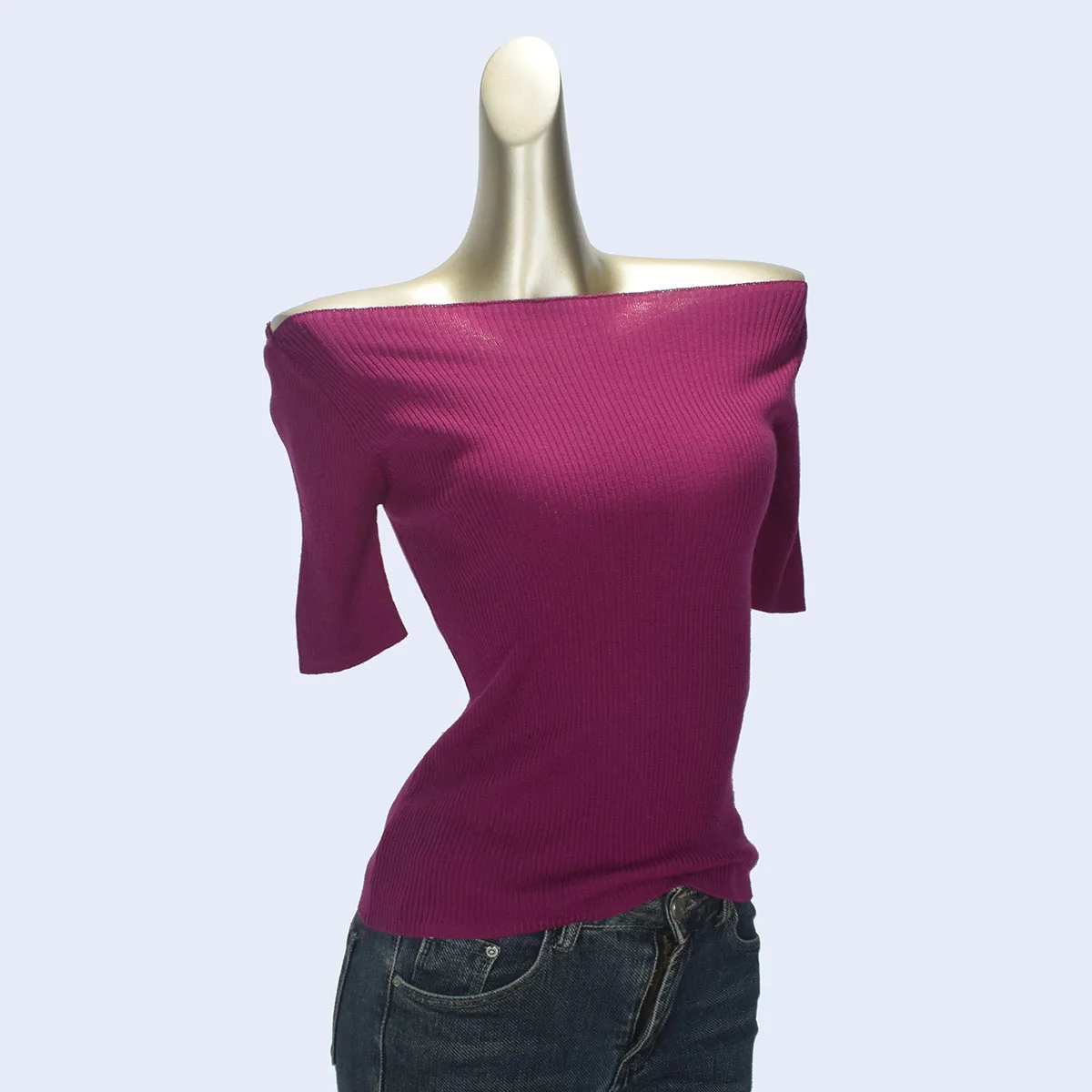 سترة نسائية محبوكة من الصوف الناعم مقاس نحيف مثير بقاعدة كتف واحدة irt كورية Sle للتنقل Faion لربيع وصيف