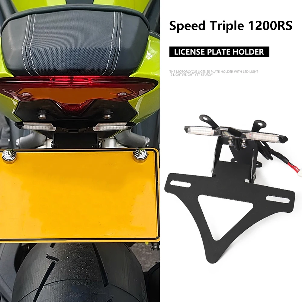 

License Plate Holder Fender Eliminator For Speed Triple 1200 RS 1200RS 2021 2022 2023 2024 Motorcycle Tail Tidy LED Light