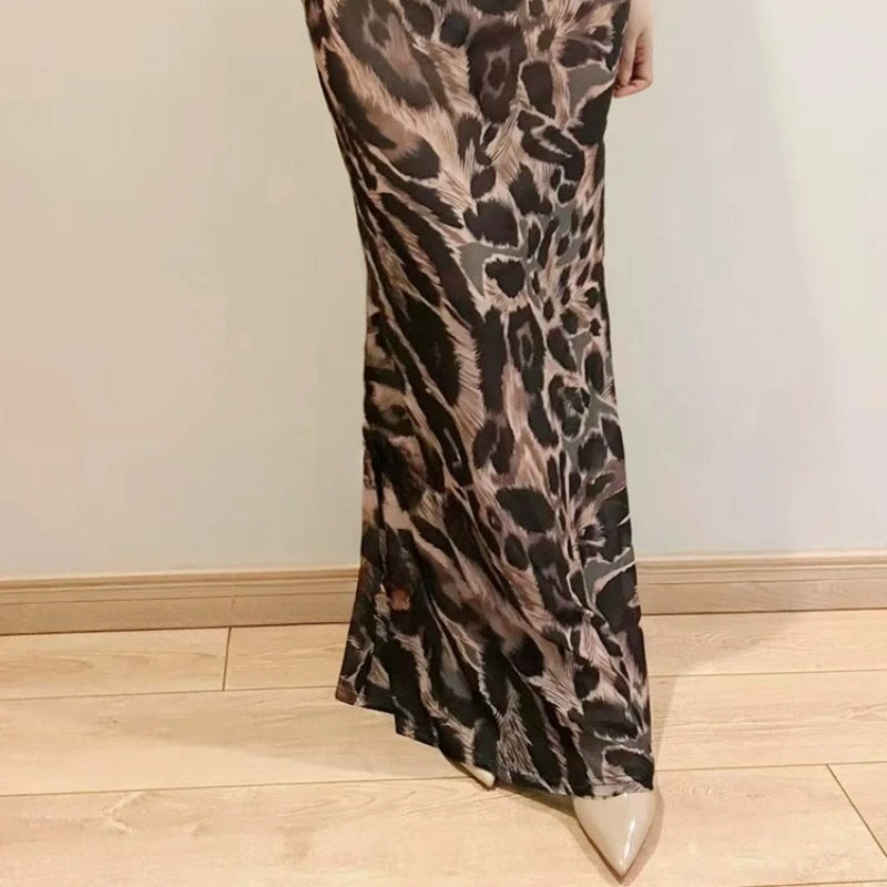 Damskie sukienki i spódnice w kształcie litery A z nadrukiem, prześwitujące, seksowne, długie, letnie, oddychające, zwiewne, dopasowane, z siateczki, erotyczne ubrania klubowe.