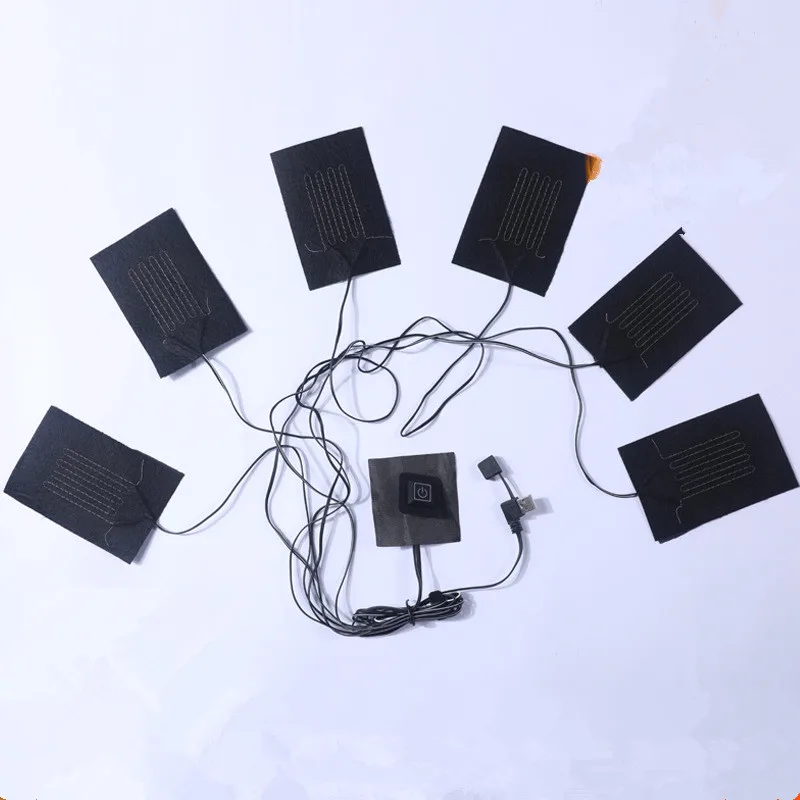 

1 комплект USB-куртки с электрическим подогревом, грелка для улицы, теплый зимний жилет с подогревом, подушечки для одежды с подогревом «сделай сам», 6 листов ED