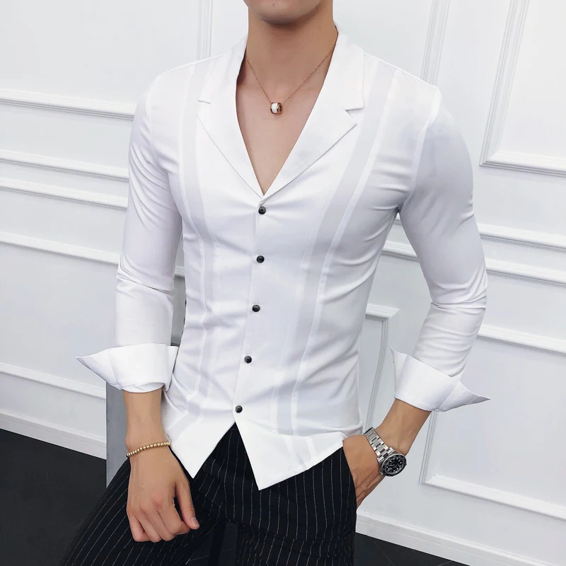 British Style High Quality Men Dress Shirt 2024 New Long Sleeve Solid Business Slim Fit Shirts Homme Dress Social Casual Shirt