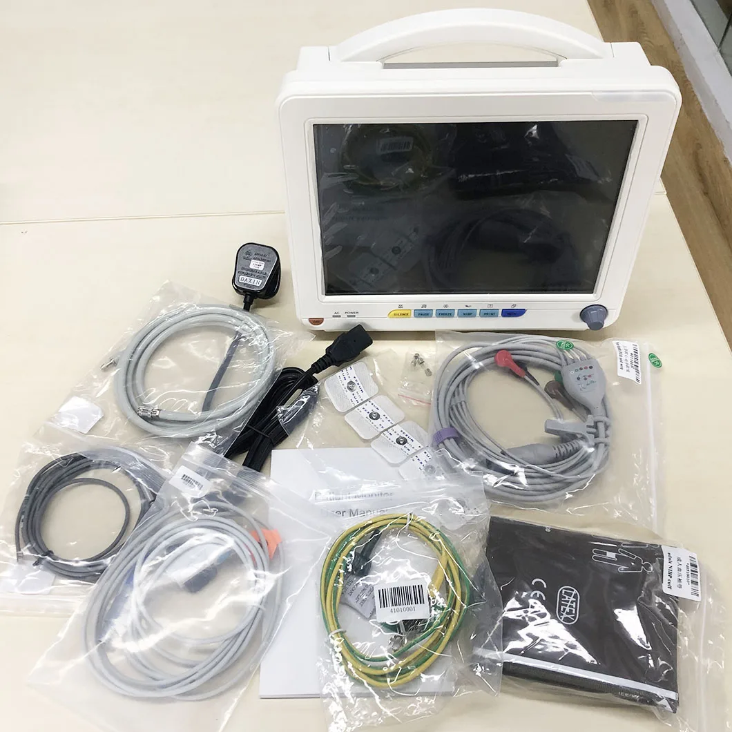 WTP8000F kualitas tinggi portabel 12.1 inci layar TFT Multiparameter Monitor tanda penting dokter hewan