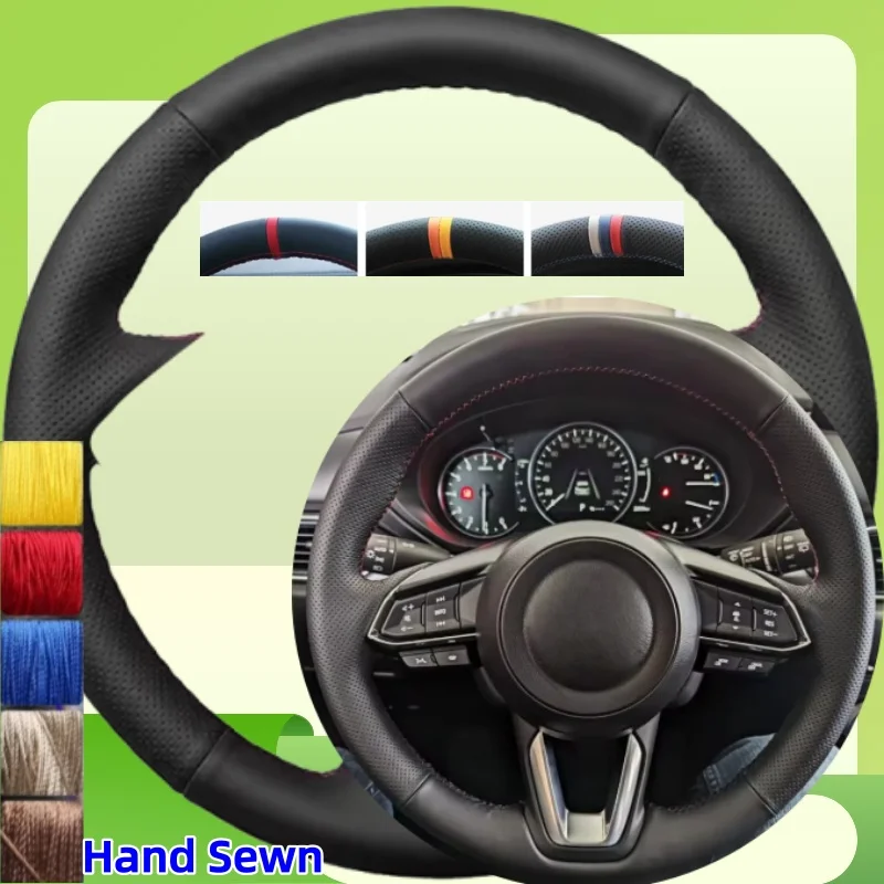 

Customize Non Slip Leather Steering Wheel Cover For Mazda3 2017 2018 Mazda6 CX-5 2017-2020 Hand Sewn Car Interior Accessories