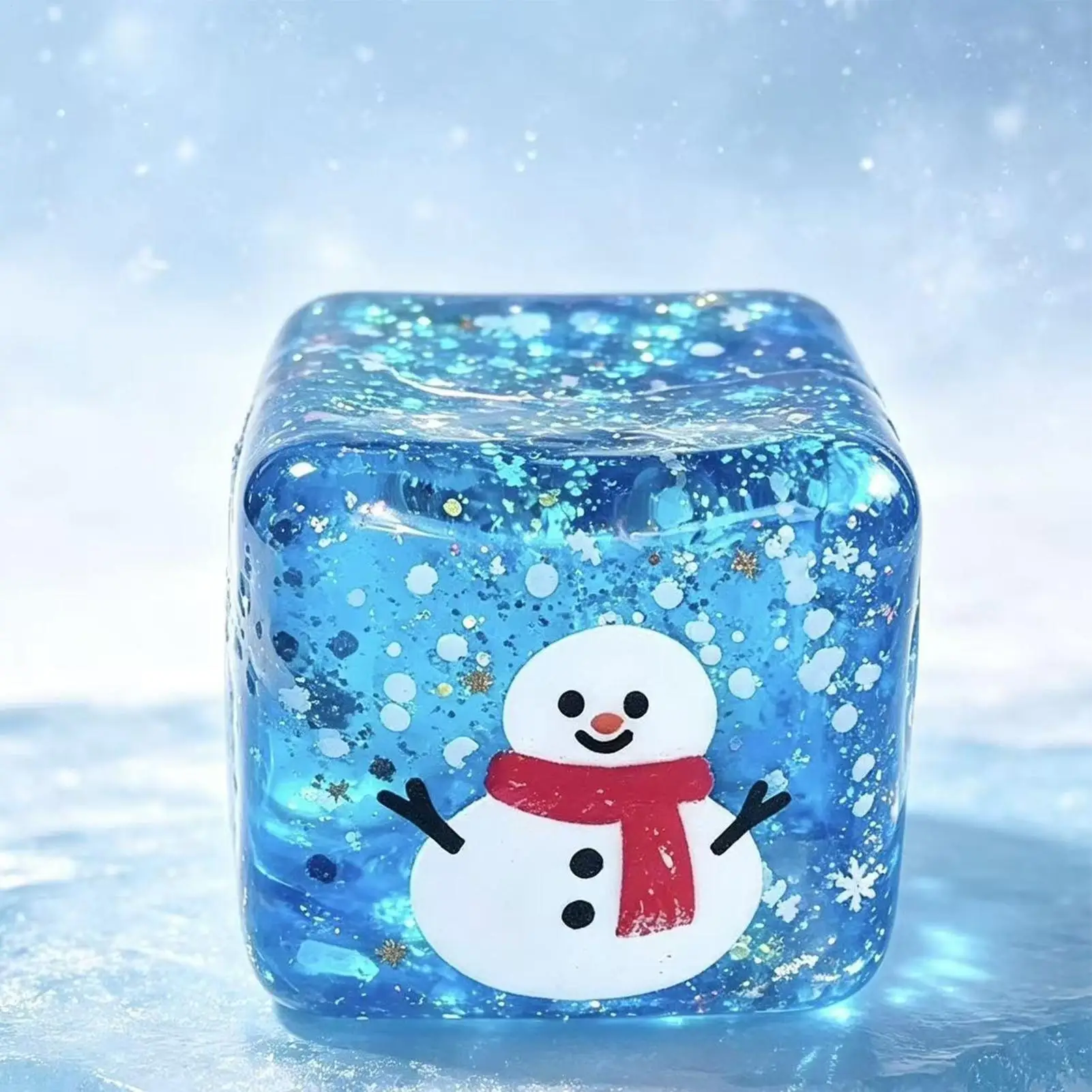 Christmas Squeeze Toys Christmas Santa Snowman Sensory Cube Game Realistic Fidget Squeeze Toy For Kids Adults Family Friends