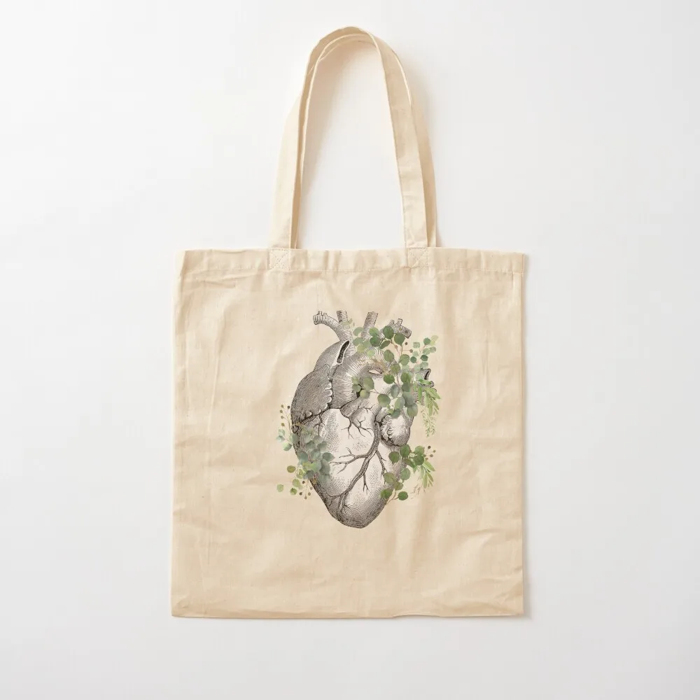 Eucaliptus leaves Heart Human Anatomy Tote Bag canvas tote bags Big bag women bag Women bags