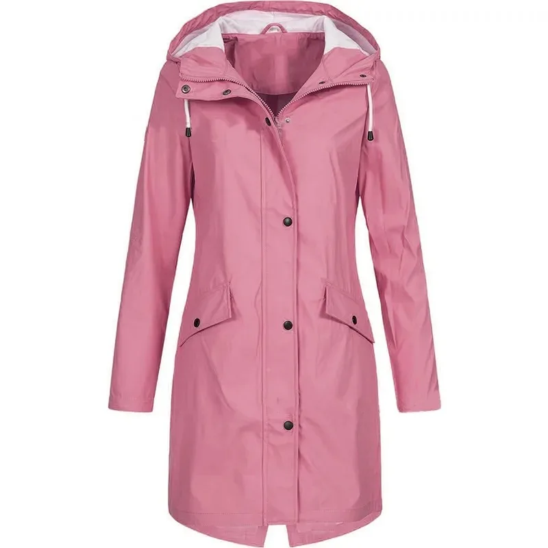 

Long Waterproof Raincoats Women Rain Coat Portable Outdoor Ride A Bike Mountaineering Jacket Waterproof Rain Gear Feminina Gifts