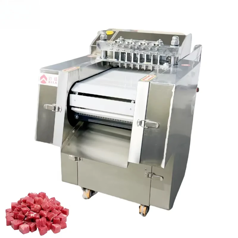 

Semi-Automatic Frozen Meat Cutter Machine Chicken Meat Dicer Grinder With Motor For Chicken Meat Cutting