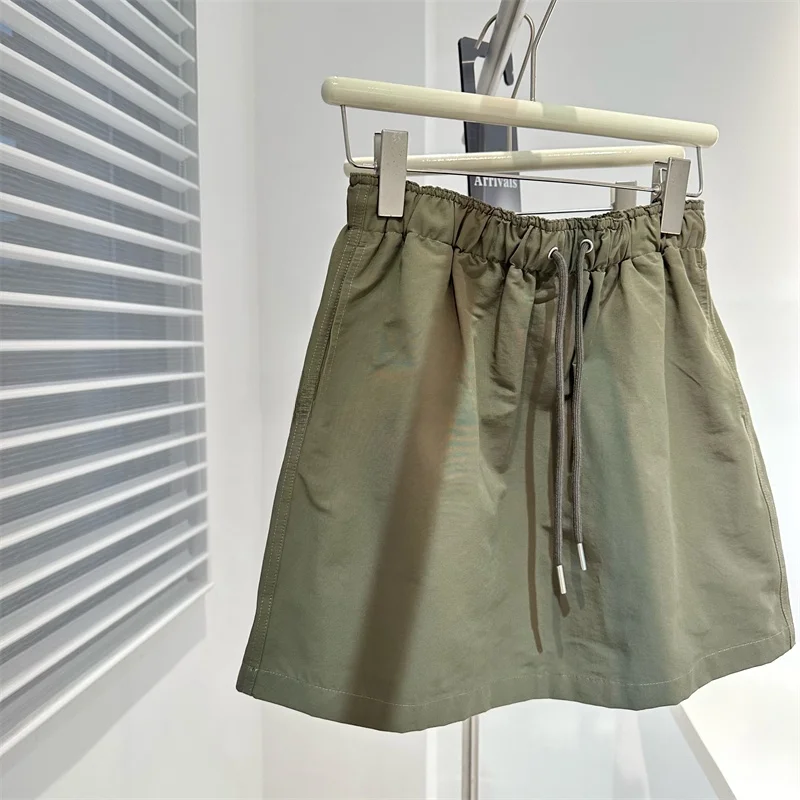 

High Waist Casual American Workwear Skirt Women's Spring Summer 2024 New Sle A-Line Versatile Fake Fla ort Skirt