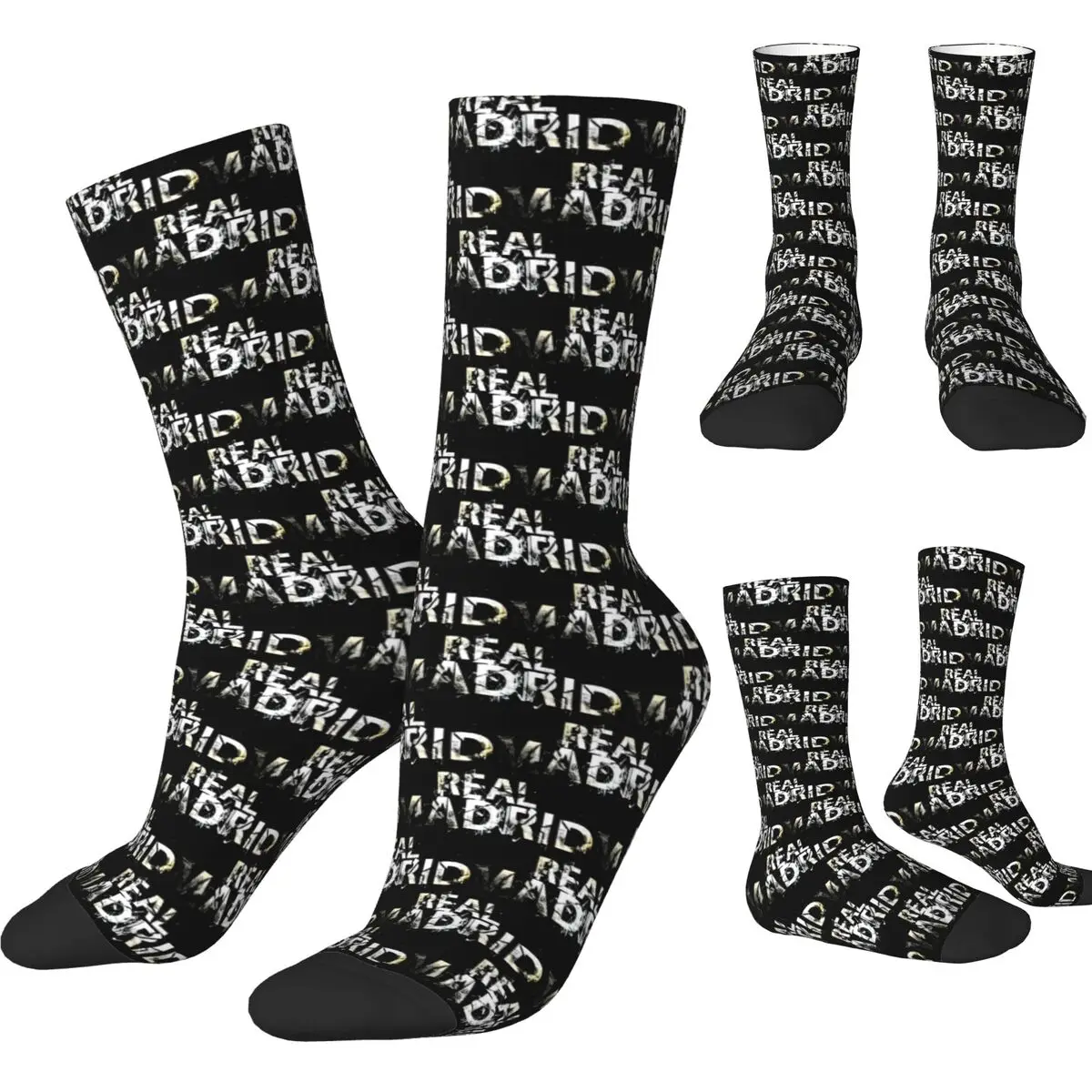 Real Madrided Socks Top Team Funny Stockings Autumn Anti Sweat Men Socks High Quality Printed Outdoor Sports Socks