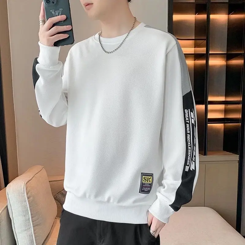 Men's New Spring Autumn Gradient Color Crewneck Sweatshirt Casual All-Match Trendy Loose Youthful Handsome Top
