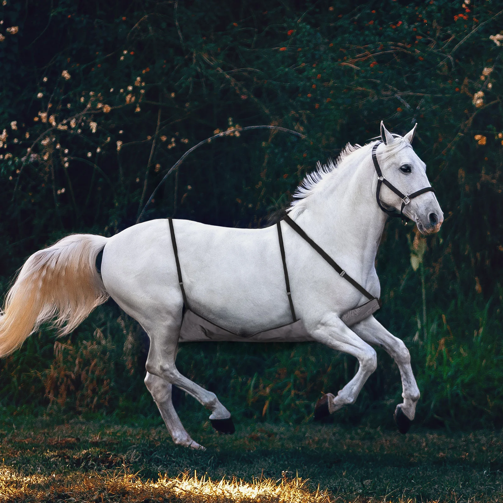 Horse Breathable Mesh Belly Protection Cover Adjustable Fly Rug Carpet Flying Toys