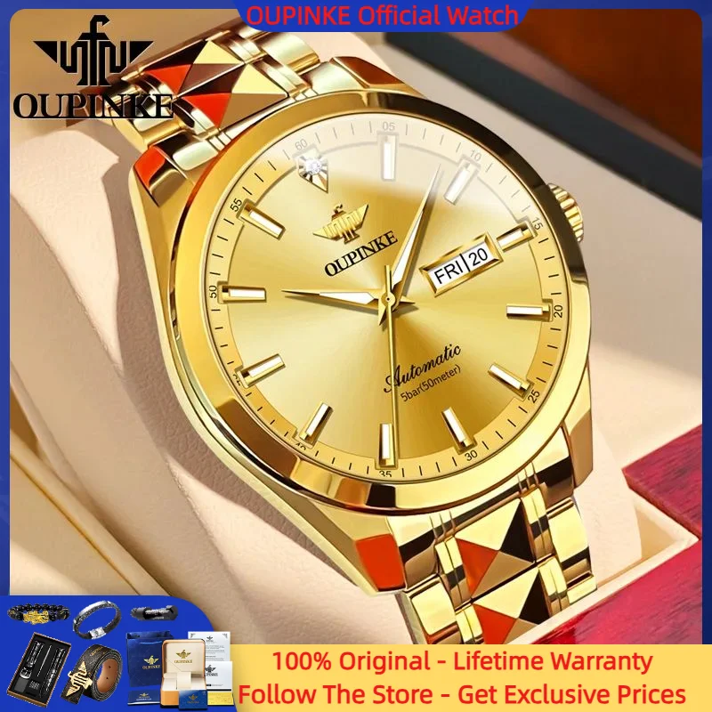 

OUPINKE 3223 Men Watch Luxury Imported Movement Men Watch Tungsten Steel Waterproof Watch Original Sapphire Men Mechanical Watch